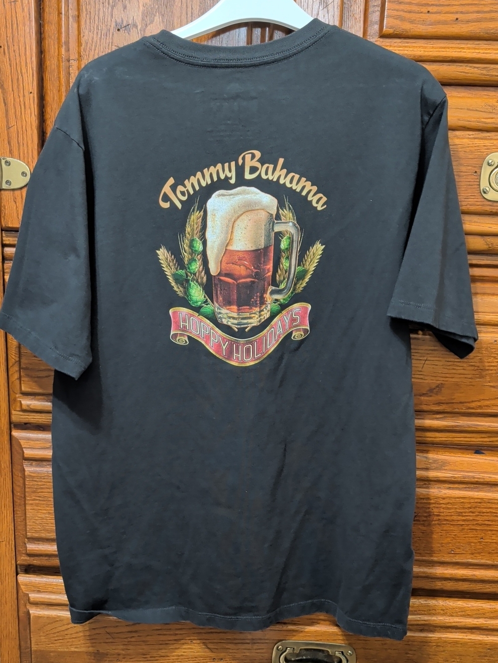 Men's Tommy Bahama 100% Cotton Black 'Hoppy Holidays' Beer Graphic Tee